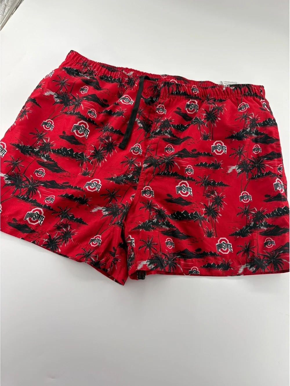 Ohio State Buckeyes Swim Trunks XL Red Palm Mesh Lined NWOT